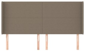 tópszínű szövet fejtámla szárnyakkal 203x16x118/128 cm