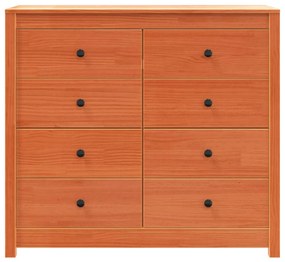viaszbarna tömör fenyőfa kisszekrény 100 x 40 x 90 cm