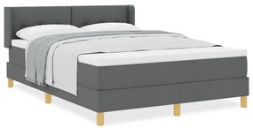Boxspring ágy matraccal sötétszürkében, 140 x 190 cm, szövet