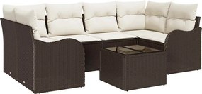 vidaXL Kerti Kanapé Szett Barna 55 x 55 x 37 cm polirattan