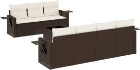 vidaXL 8 részes barna polyrattan kerti ülőgarnitúra párnákkal