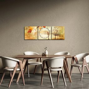 Kép - őszi hangulat (órával) (90x30 cm)