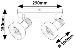 Rabalux 73056 - Spotlámpa SASKIA 2xE14/15W/230V