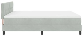 Boxspring Ágy Matraccal Világosszürke Szuper Király Bársony