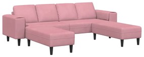 Kanapé Szett 3 pcs Rózsaszín Bársony