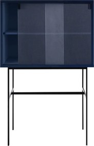 Sötétkék tálalószekrény tolóajtóval 70x109x40 cm Lekko – noo.ma