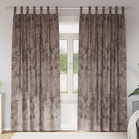 Velúr Függönyök 2 db Füllel Kávé 225x140 cm