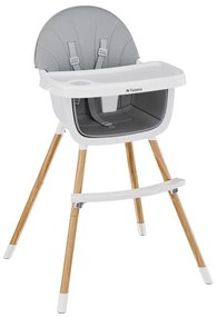 Etetőszék gyerekeknek lábtartóval, 3 éves korig, szürke