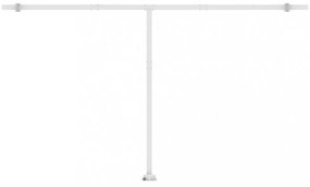 sárga-fehér kézzel kihúzható póznás napellenző 500 x 300 cm