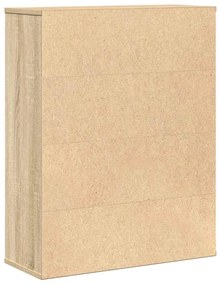 sonoma tölgy színű szerelt fa könyvszekrény 60x24x76,5 cm