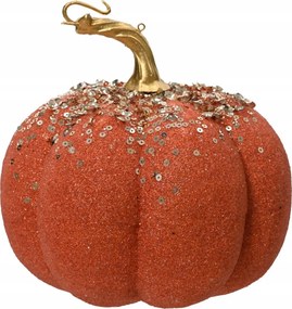 Sütőtök medál narancssárga flitterekkel Csillámos dekoratív 16cm