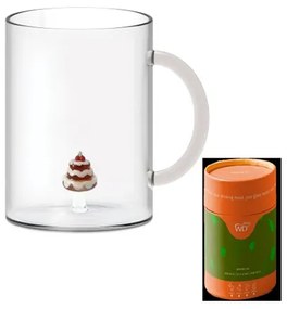 WD.633TOR Borosilicate hőálló üvegbögre belső dekorral, 420ml, tortás