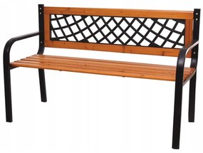 Fából készült kerti pad fémvázzal 118 x 60 x 85 cm