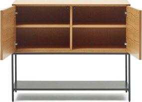 Natúr színű alacsony komód tölgyfa dekorral 97,5x80 cm Vedrana – Kave Home