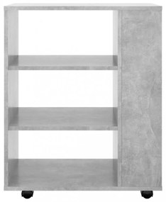 betonszürke szerelt fa kerekes szekrény 60 x 35 x 75 cm