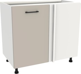 Konyhaszekrény alsó sarok 105 Capri korpusz fehér front kasmír matt