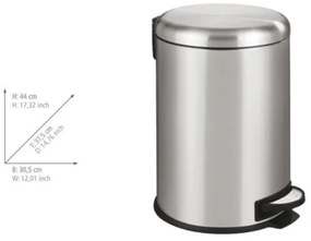 WENKO 22704100 - LEMAN szemetes 30,5x44 cm rozsdamentes acél/szatén/fekete