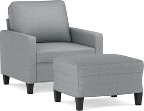vidaXL világosszürke szövet kanapéfotel lábtartóval 60 cm