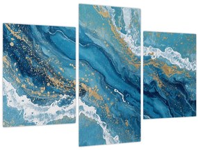 Kép - Világoskék márvány arannyal II. (90x60 cm)