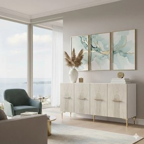 Ida 150 - White, Travertine, Gold