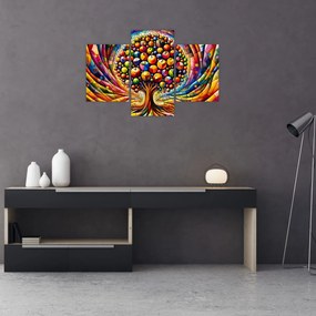 Kép – Színes fa almákkal (90x60 cm)