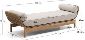 Natúr színű akácfa kerti kanapé Catalina – Kave Home