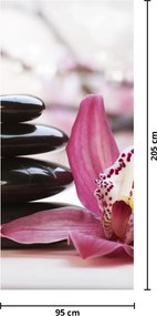 Fotótapéta ajtóra - Masszázs kövek és orchidea (95x205cm)