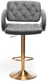HR8403W Grafit modern velúr szék arany lábbal