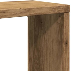 4 db kézműves tölgy színű szerelt fa fali kockapolc 60x15x23 cm