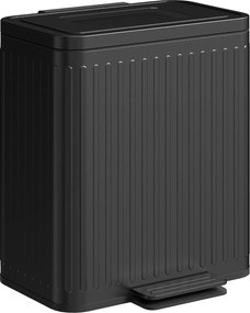 HOMCOM 40 l dupla pedálos szemetes — 2 x 20 l, kivehető belső vödrök, lassan záródó fedél — fekete | Aosom