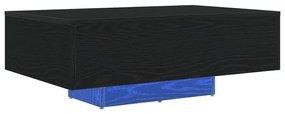 Dohányzóasztal LED világítással Fekete tölgy 85x55x31 cm