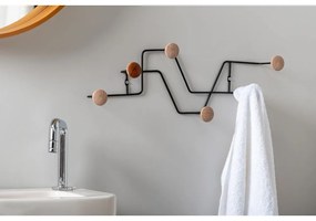 Fekete fém fali fogas Zig Zag – PT LIVING