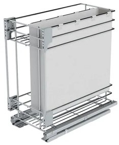 Konyhai fémrács, 450mm, fenéklapra szerelhető, ezüst szürke, teljes kihúzás, csillapított záródás, rejtett fióksín, 2 kosár, textílzsákkal SIGE, Green...