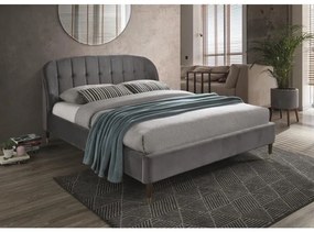 Loguria Bársony ágy 160 x 200 cm, szürke