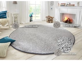 Szürke kerek szőnyeg ø 200 cm Wolly – BT Carpet