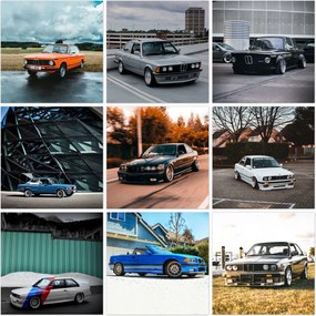 Kép szett 9x 20x20 Mix Bmw autók