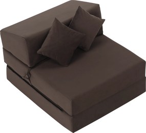 Összecsukható matrac/fotel, 2v1, barna Taupe, PELOS