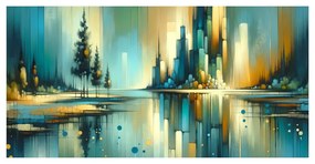 Kép modern panoráma tóval