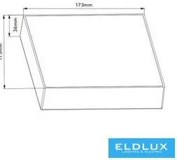 ELDLUX XGTHDF22-3C Négyzetes Mennyezeti Lámpa LED IP20