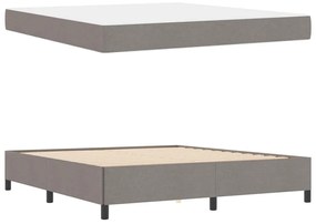 Boxrugós ágy Taupe és Fekete 180 x 200 cm Textil és mérnöki fa