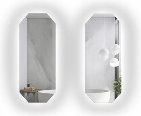 Két darabos oktagonális tükör szett Oktagon Led háttérvilágítással 60x120cm