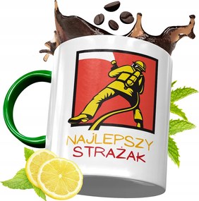 Zöld Bögre Tűzoltónak Tökéletes Ajándék fényképes nyomtatással