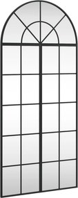 vidaXL fekete ívelt vas fali tükör 60x130 cm