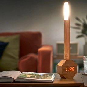 Sötétbarna LED asztali lámpa cseresznyefa dekorral (magasság 39,5 cm) Octagon One – Gingko