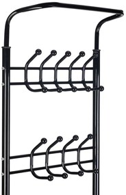 Álló ruhafogas cipőtartóval fekete