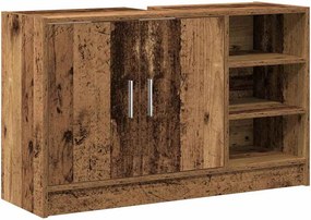 vidaXL Fürdőszoba Székény polcokkal Öreg fa 90 x 29 x 55 cm Faanyag