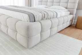 Magnelio kárpitozott ágy 160x200 cm - bézs könnyen tisztítható Leo 03 szövet