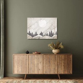 Kép - Téli táj (üvegen) (70x50 cm)