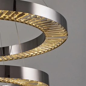 LED csillár kábellel JESI LED/140W/230V 3000K átm. 100 cm ezüstszínű