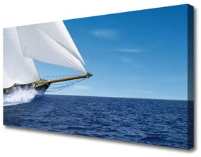 Vászonkép Hajó, tenger, táj 100x50 cm